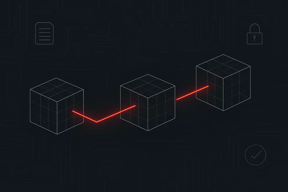 Larawan ng isang digital ledger na kumakatawan sa pundasyon ng blockchain.