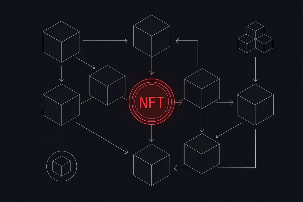 Diagram na nagpapakita ng kaibahan ng fungible at non-fungible tokens.