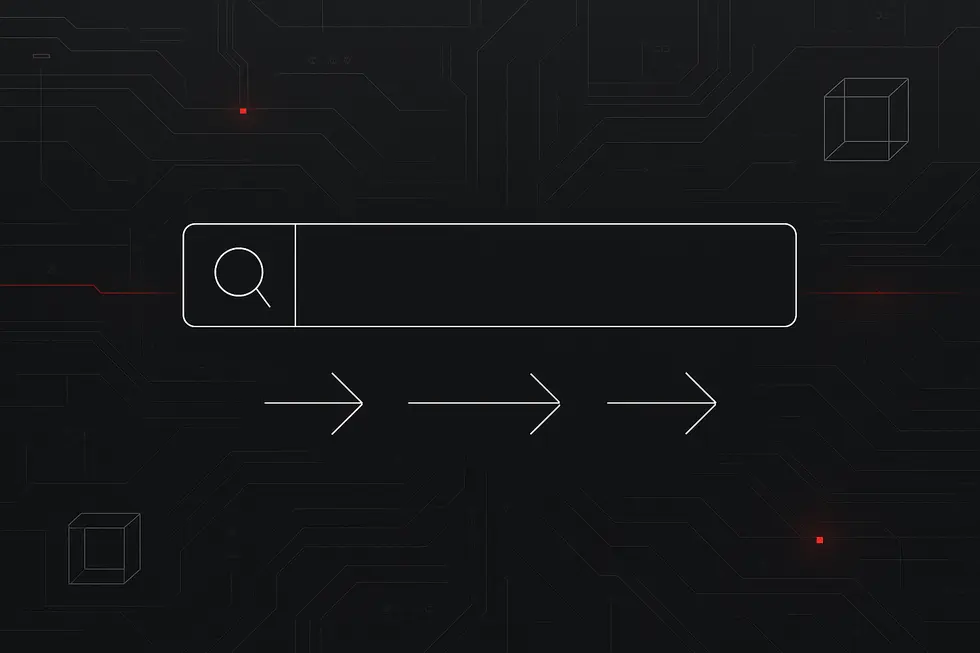 Wireframe na interface ng isang blockchain scanner.