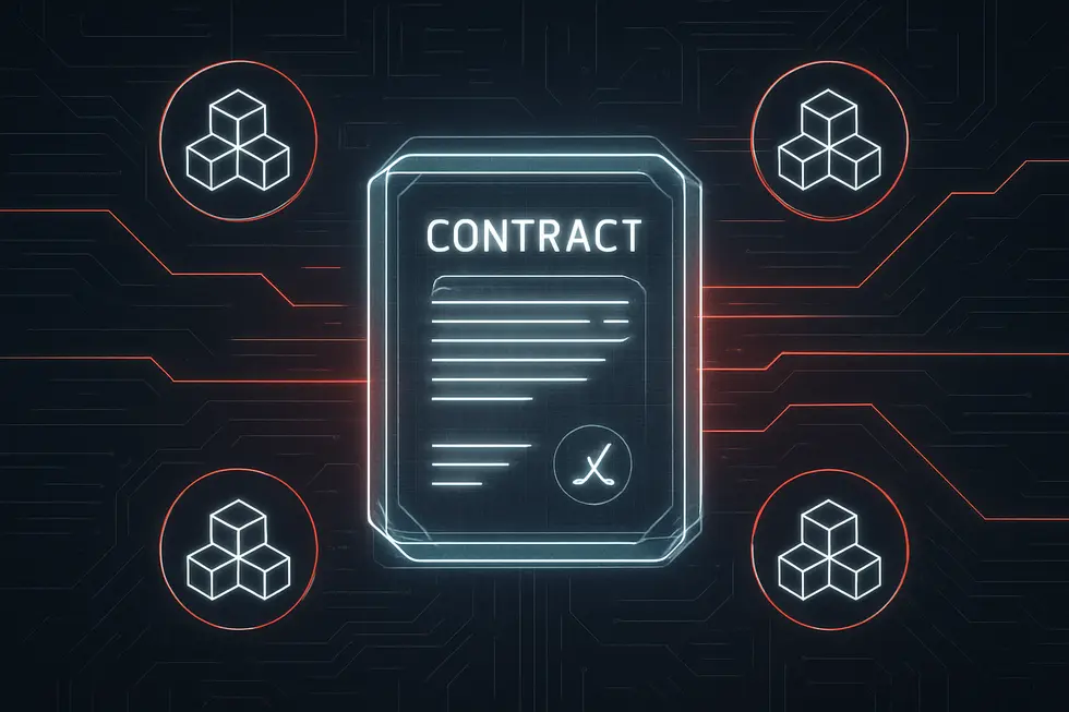 Isang digital na utak na simbolo ng katalinuhan ng EVM sa loob ng blockchain.