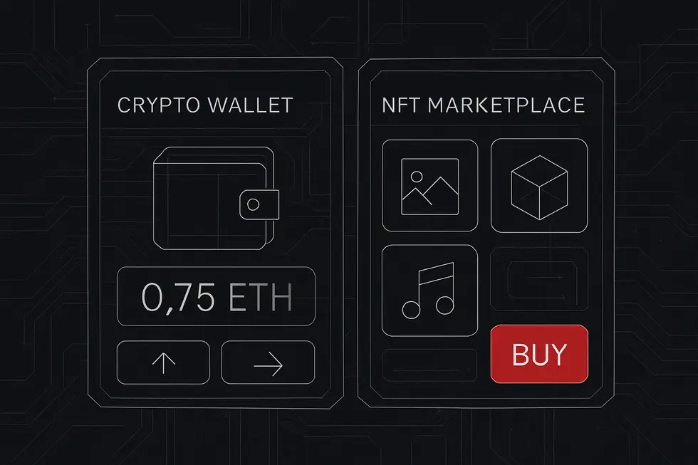 Diagram na nagpapakita ng kaibahan ng fungible at non-fungible tokens.