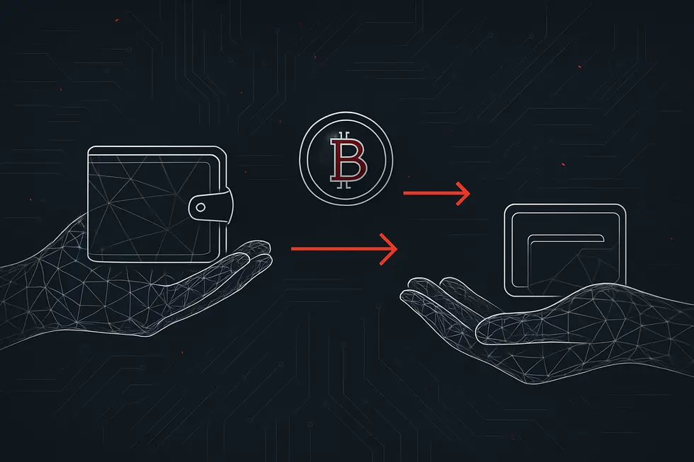 Konseptong imahe ng digital crypto wallet na may susi at lock.