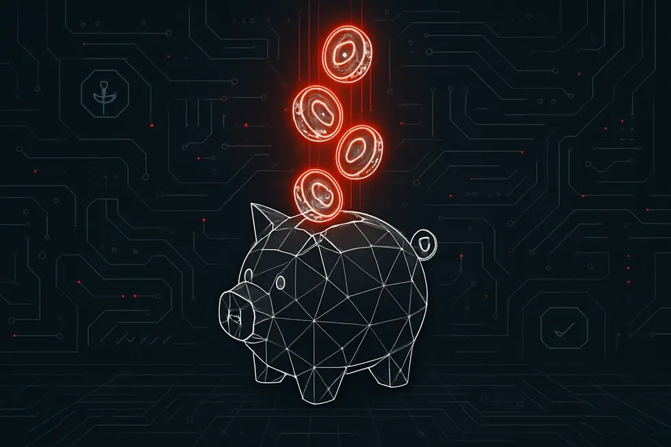 Paglalarawan ng konsepto ng staking gamit ang digital na representasyon ng crypto coin.